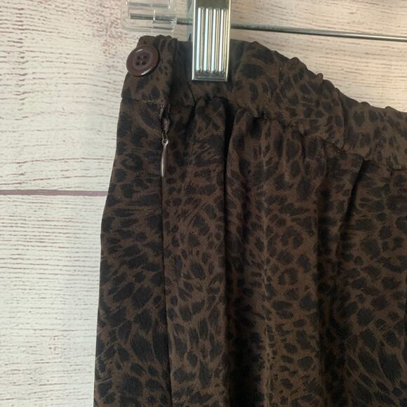 Vintage Breckenridge Brown and Black Leopard Print Skirt Midi 12P - Picture 4 of 16